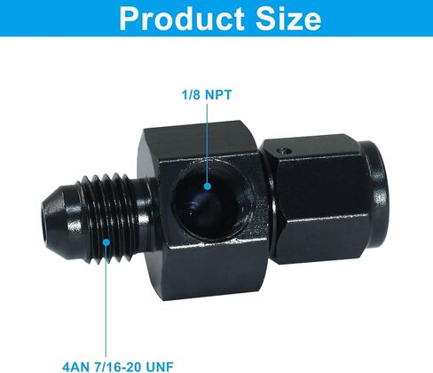 Zorfeter 6AN Fuel Pressure Take Off Fitting Male Flare to -6 Female Swivel with 1/8 NPT Gauge Port Fuel Adapters Aluminum Black in Saudi Arabia