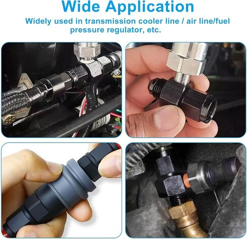 Zorfeter 6AN Fuel Pressure Take Off Fitting Male Flare to -6 Female Swivel with 1/8 NPT Gauge Port Fuel Adapters Aluminum Black in Saudi Arabia