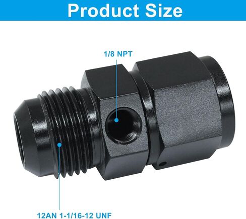 Zorfeter 6AN Fuel Pressure Take Off Fitting Male Flare to -6 Female Swivel with 1/8 NPT Gauge Port Fuel Adapters Aluminum Black in Saudi Arabia