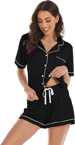 LUBOT Womens Pajamas Set for Women Soft 2 Piece PJ Set Button Down Ladies Comfy Short Long Sleeve Sleepwear Set S-XXL in Saudi Arabia