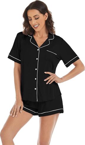 LUBOT Womens Pajamas Set for Women Soft 2 Piece PJ Set Button Down Ladies Comfy Short Long Sleeve Sleepwear Set S-XXL in Saudi Arabia