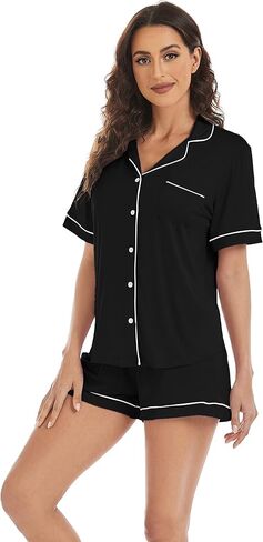 LUBOT Womens Pajamas Set for Women Soft 2 Piece PJ Set Button Down Ladies Comfy Short Long Sleeve Sleepwear Set S-XXL in Saudi Arabia