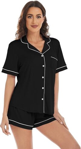 LUBOT Womens Pajamas Set for Women Soft 2 Piece PJ Set Button Down Ladies Comfy Short Long Sleeve Sleepwear Set S-XXL in Saudi Arabia
