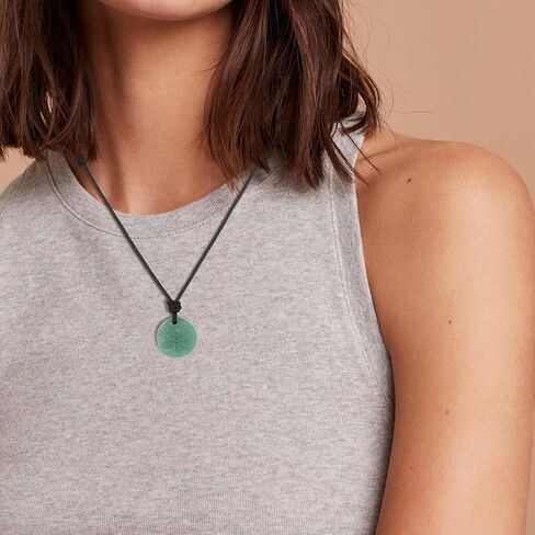 COAI Tree of Life Necklace Green Aventurine Pendant, Adjustable Nylon Cord/Leather Necklace for Men Women in Saudi Arabia