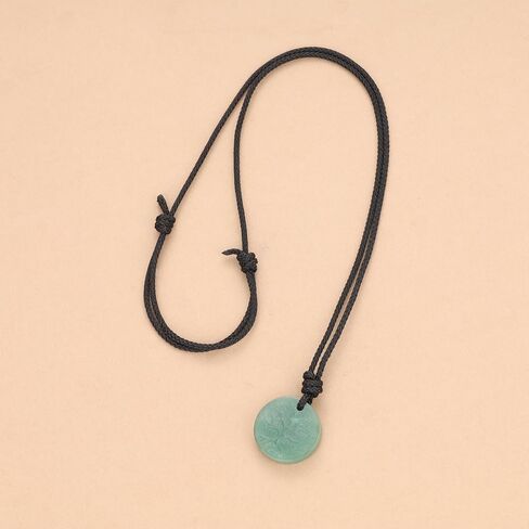 COAI Tree of Life Necklace Green Aventurine Pendant, Adjustable Nylon Cord/Leather Necklace for Men Women in Saudi Arabia