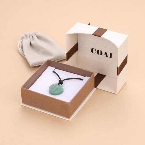 COAI Tree of Life Necklace Green Aventurine Pendant, Adjustable Nylon Cord/Leather Necklace for Men Women in Saudi Arabia