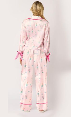 Argeousgor Women 2 Piece Christmas Pajamas Set Bow Tie Long Sleeve Button Shirts Ruffle Pants Cute Pjs Sets Sleepwear in Saudi Arabia