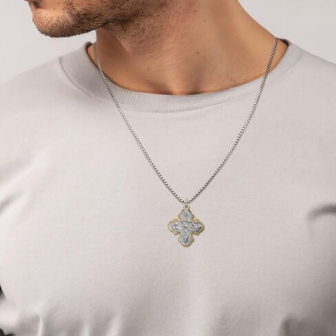 IceCarats 925 Sterling Silver Four Way Holy Cross Religious Medal Necklace Christian Pendant Scapular Charm in Kuwait