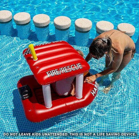 Zone Tech Inflatable Patrol Boat Pool Float and Harbor Master Boat Pool Float Ride On Fun Water Toy Squirter in Kuwait