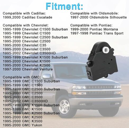 HVAC Blend Door Actuator Replacement for 604-116 15-72106 Compatible with Cadillac Escalade Chevy Venture GMC Yukon C1500 C2500 C3500 K1500 K2500 K3500 Oldsmobile Pontiac in Saudi Arabia