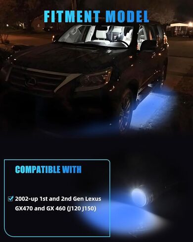 New 4 PCS LED Running Board Lights Compatible with 1st & 2nd Gen Le-xus GX470 & GX 460 (J120 J150) 2002-up, [DOT] [IP67 Waterproof] [Can-bus Design] LED Courtesy Light in Kuwait