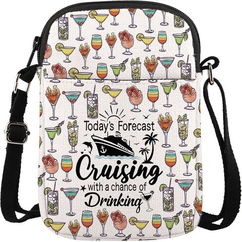 MAOFAED Cruising Crossbody Bag, Cruising Gift, Friend Cruise Gift, Today’s Forecast Cruising With A Chance Of Drinking in Saudi Arabia