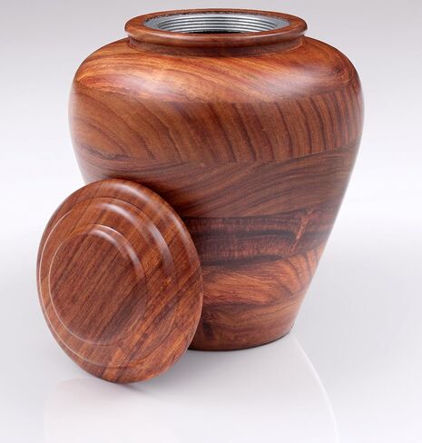 Rosewood Handmade Cremation Urn | Unique Design Turn Wood Adult Ash - Male & Female Ashes | Premium Quality Human Ash | Natural Wood Urn Large - 8 x10 (200) Cubic Inches in Saudi Arabia