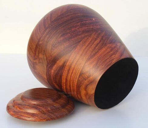 Rosewood Handmade Cremation Urn | Unique Design Turn Wood Adult Ash - Male & Female Ashes | Premium Quality Human Ash | Natural Wood Urn Large - 8 x10 (200) Cubic Inches in Saudi Arabia
