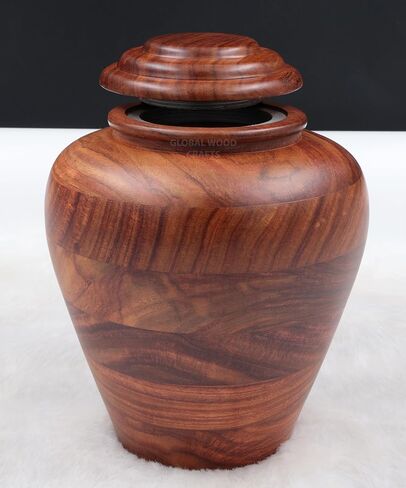 Rosewood Handmade Cremation Urn | Unique Design Turn Wood Adult Ash - Male & Female Ashes | Premium Quality Human Ash | Natural Wood Urn Large - 8 x10 (200) Cubic Inches in Saudi Arabia