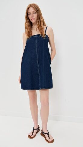 Madewell Women's Strappy Aline Mini Dress in Bright Rinse Wash in Saudi Arabia