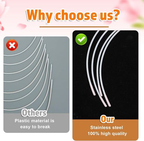 16 Pairs Carbon Steel Bra Wires, Bra Underwire Replacement, Heavy Gauge Sturdy Underwire for Bras, 26cm/ 24.5cm Long in Saudi Arabia