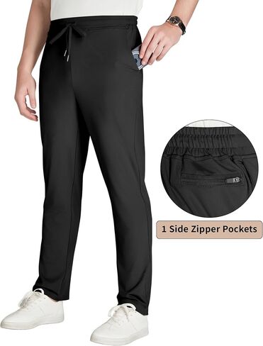 Letaotao 34 "/36" inseam Tall Mens الركض sweatpants pockts zipper sthipper in Kuwait