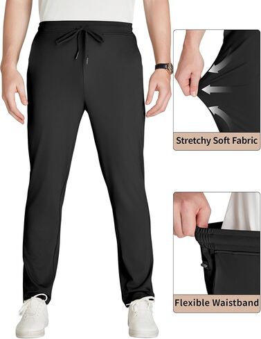 Letaotao 34 "/36" inseam Tall Mens الركض sweatpants pockts zipper sthipper in Kuwait