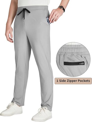 Letaotao 34 "/36" inseam Tall Mens الركض sweatpants pockts zipper sthipper in Kuwait