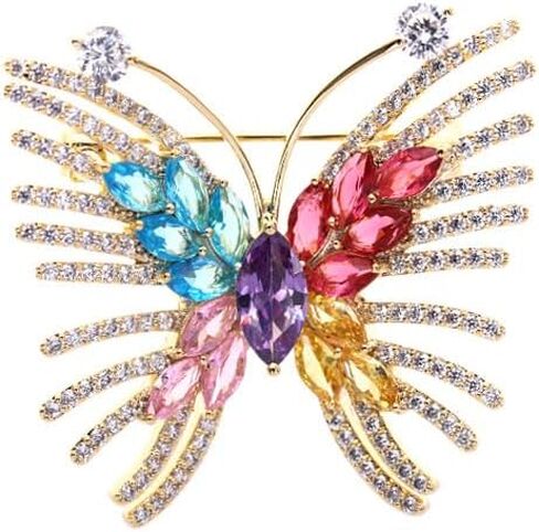 14K Gold Moissanite Elegant Butterfly Pin - Refined Brooch for Blazers and Cardigans, Wonderful Gift for Women on Christmas in Saudi Arabia
