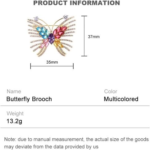 14K Gold Moissanite Elegant Butterfly Pin - Refined Brooch for Blazers and Cardigans, Wonderful Gift for Women on Christmas in Saudi Arabia