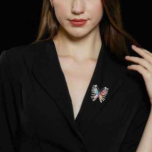 14K Gold Moissanite Elegant Butterfly Pin - Refined Brooch for Blazers and Cardigans, Wonderful Gift for Women on Christmas in Saudi Arabia
