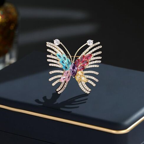 14K Gold Moissanite Elegant Butterfly Pin - Refined Brooch for Blazers and Cardigans, Wonderful Gift for Women on Christmas in Saudi Arabia