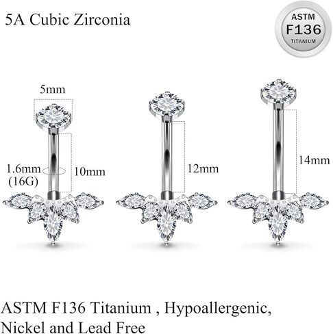 Ruifan ASTM F136 BELLY BELLY BELTY RINGS CLAY CHIP ZIRILERGENIC INTERNALLERS INVERSION in Saudi Arabia
