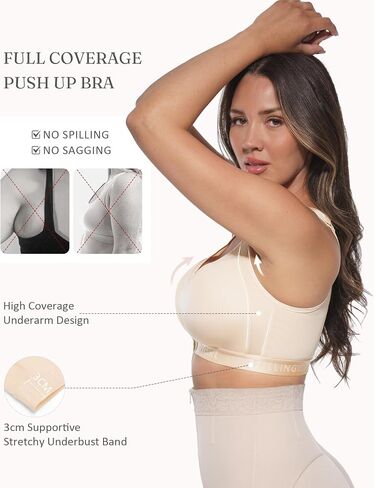FeelinGirl Front Closure Post Surgery Compression Bra with Adjustable Straps Wireless Breast Augmentation Post Op Bras in Saudi Arabia