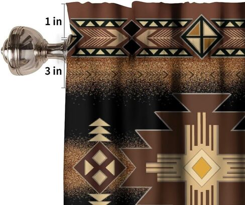 Aztec Vintage Valance Curtains Navajo Tribe Abstract Geometric Ethnic Art Patterns Window Treatments for Bedroom Kitchen Living Room Office 54x18inch in Saudi Arabia