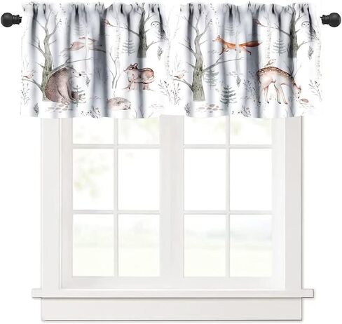 Forest Camouflage Valance Curtain, Forest Camo Conifer Oak Branches Leaves Mossy Hunting Lodge Camp Cabin Theme Windows Curtain Valance for Cottage Kitchen Dining Room, One Panel 54x18in in Saudi Arabia