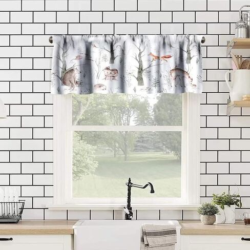 Forest Camouflage Valance Curtain, Forest Camo Conifer Oak Branches Leaves Mossy Hunting Lodge Camp Cabin Theme Windows Curtain Valance for Cottage Kitchen Dining Room, One Panel 54x18in in Saudi Arabia