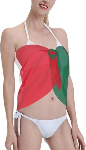 يلف العلم الريفي Sarong للنساء التستر على ملابس السباحة الوطنية UPS Summer Beach Suit Wrap Wrap Swimsuit in Kuwait