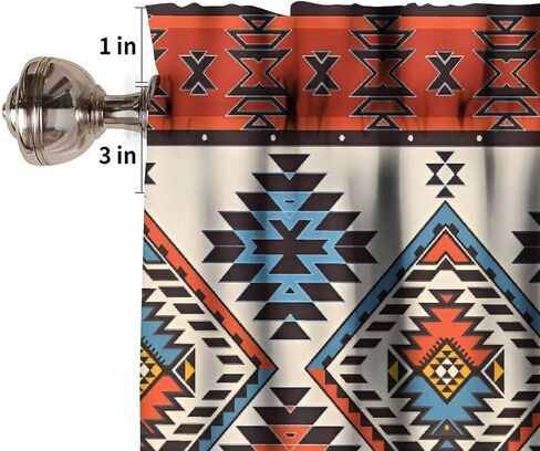 Aztec Vintage Valance Curtains Navajo Tribe Abstract Geometric Ethnic Art Patterns Window Treatments for Bedroom Kitchen Living Room Office 54x18inch in Saudi Arabia