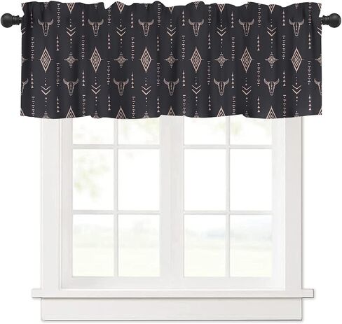 Aztec Vintage Valance Curtains Navajo Tribe Abstract Geometric Ethnic Art Patterns Window Treatments for Bedroom Kitchen Living Room Office 54x18inch in Saudi Arabia
