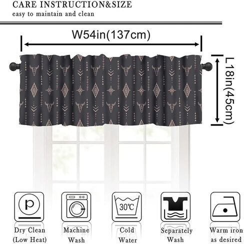 Aztec Vintage Valance Curtains Navajo Tribe Abstract Geometric Ethnic Art Patterns Window Treatments for Bedroom Kitchen Living Room Office 54x18inch in Saudi Arabia