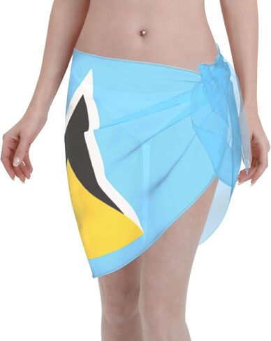 يلف العلم الريفي Sarong للنساء التستر على ملابس السباحة الوطنية UPS Summer Beach Suit Wrap Wrap Swimsuit in Kuwait