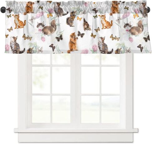 Frog Kitchen Curtains Valances for Windows Rod Pocket Short Window Treatment Decor for Farmhouse Bathroom Laundry Living Room Decor in Saudi Arabia