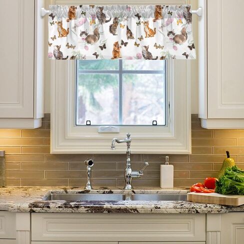 Frog Kitchen Curtains Valances for Windows Rod Pocket Short Window Treatment Decor for Farmhouse Bathroom Laundry Living Room Decor in Saudi Arabia