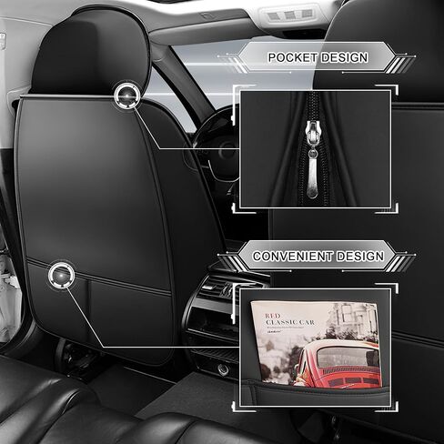 Car Seat Covers for Ford Fusion 2006-2020 Front Seat, Nappa Leather Vehicle Seat Protector, Stylish Waterproof Easy to Install, Breathable Auto Seat Cushion Cover.(Black&Red, Standard) in Saudi Arabia