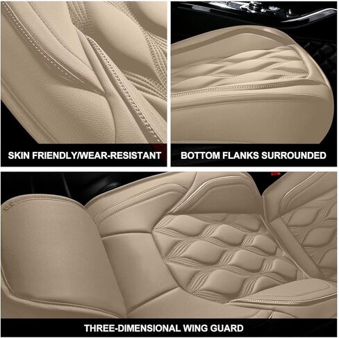 AOMSAZTO Full Set Seat Covers Fit for Subaru Outback 2007-2024 2025 Waterproof Faux Leather Car Seat Covers with Airbag Compatible(5 Seat,Black) in Kuwait