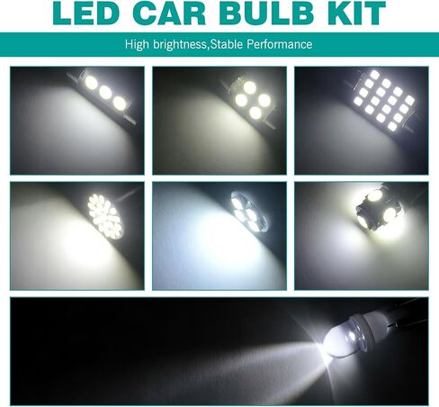 70pcs قبة مصباح LED LED مجموعة مجموعة المصباح الداخلي ، 31 مم 36 مم 41 مم T10 مصابيح الاستبدال الداخلية ، مناسبة لخريطة داخلية Dome Door Door Light Light (White) in Saudi Arabia