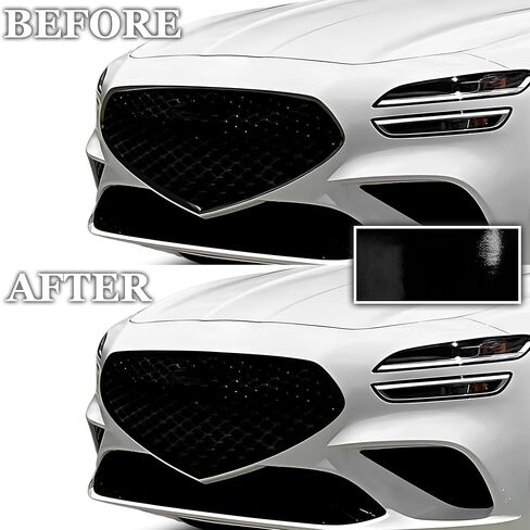 Bogar Tech Designs Front Chrome Delete Overlay Film متوافق مع Genesis G70 2022-2025 ، Gloss Black in Saudi Arabia