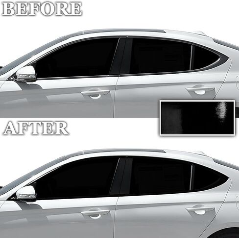 BOGAR TECH DESIGNS Front Chrome Delete Overlay Film Compatible with Genesis G70 2022-2025, Gloss Black in Saudi Arabia