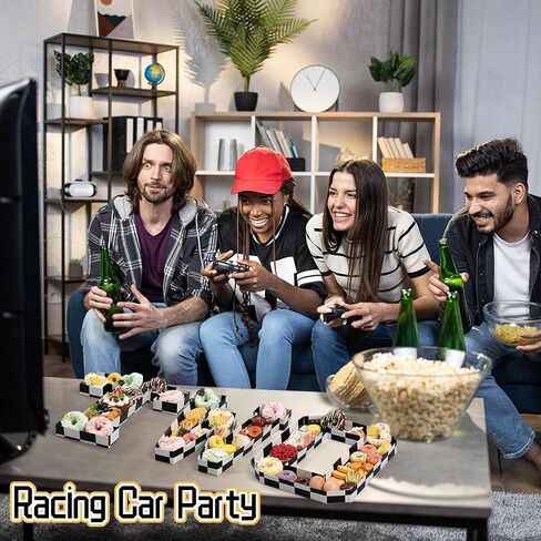 3 PCS 13.7 '' Race Car Cardboard Letters اثنين من زخارف عيد الميلاد السريعة لوحات charcuterie قابلة للملء للورق Mache بالأبيض والأسود صينية Mache Mache for Party Supplies in Saudi Arabia