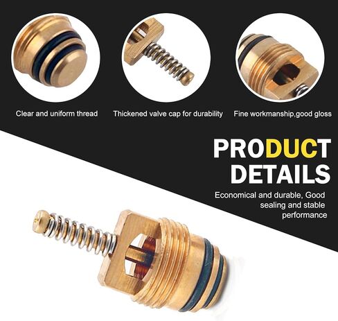 16 PCS Air Conditioning Valve Core Kit ، R12 R134A Valve Core High Side A/C Service Cap Set ، إكسسوارات إصلاح نظام التبريد ، لمعظم شاحنات السيارات (متعددة الألوان) in Saudi Arabia