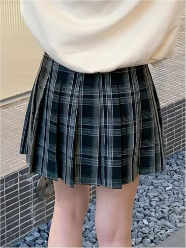 Floerns Women's Plaid Print Pleated Skirt Uniform Tartan Short Skater Skirt in Saudi Arabia