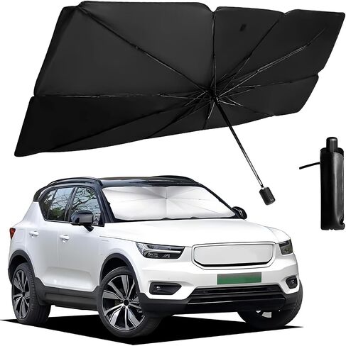 Car Windshield Sunshade Umbrella, 54.33"×30.31" Foldable Car Sun Shade Umbrella, Auto Windshield Sun Shade Cover for Heat Insulation & UV Protection, Universal for Most Vehicles (Thickened) in Saudi Arabia