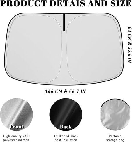 Car Windshield Sun Shade for Ford 2013-2019 Escape Accessories (OEM Design) Reflective Foldable Heat Insulation Sunshade for Ultimate Protection in Kuwait